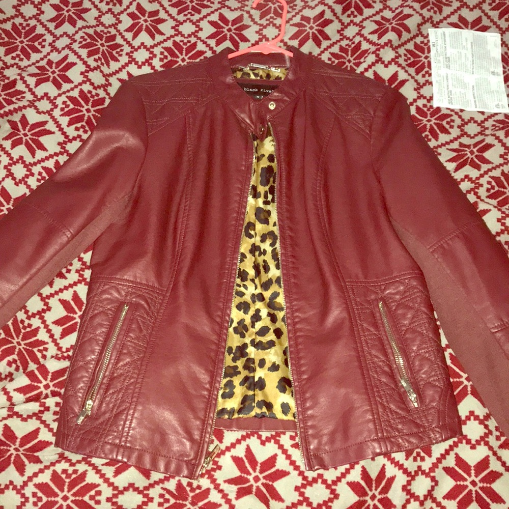 Burgundy leather jacket
